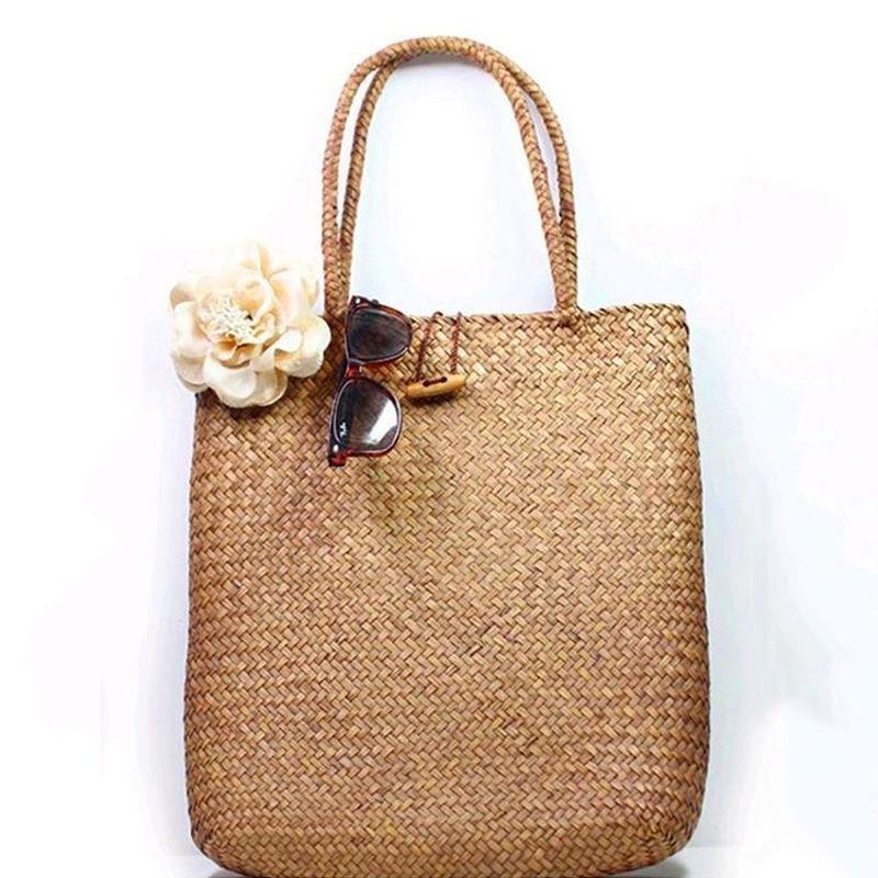 Women Fashion Designer Lace Handbags Tote Bags Handbag Wicker Rattan Bag Shoulder Bag Shopping Straw Bag