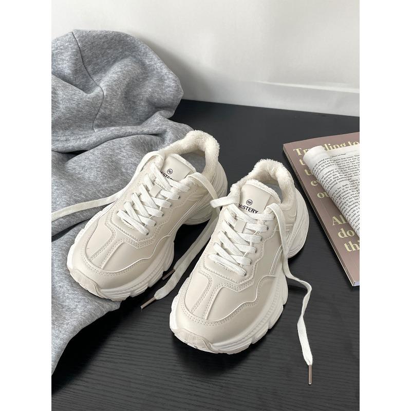 Winter New Retro Velvet Dad Shoes Women's Platform Sneakers 15911
