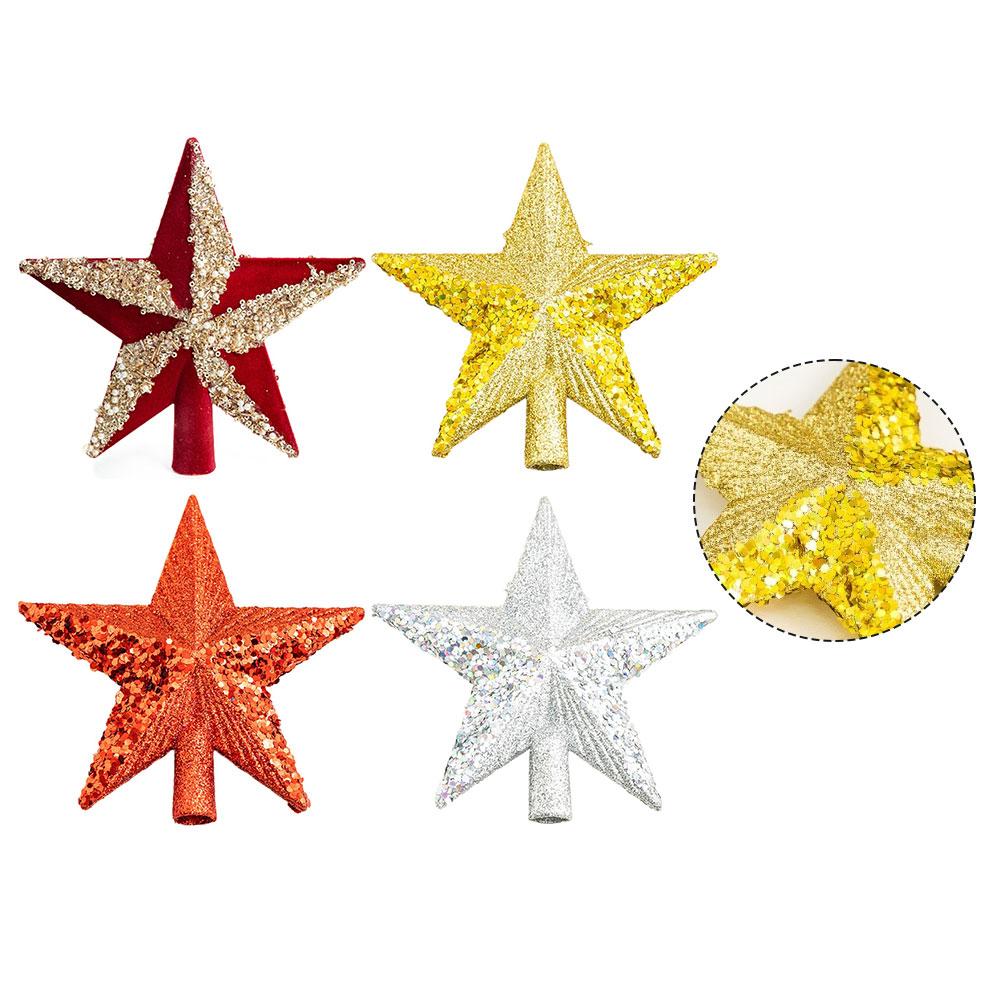 Five-pointed Star Christmas Tree Star Easy Installation Festive Atmosphere Lightweight Star Sparkling Elegance
