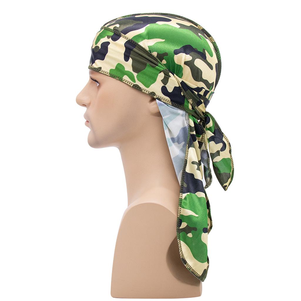 Camouflage-Print Langschwanziges Piratenhut-Durag zum Haarschutz
