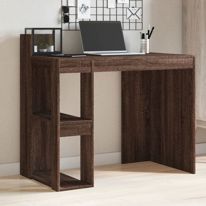 VidaXL Bureau chêne marron 103,5x56,5x94 cm bois d'ingénierie, bureau d'écriture, bureau d'ordinateur, bureau à domicile, 847981