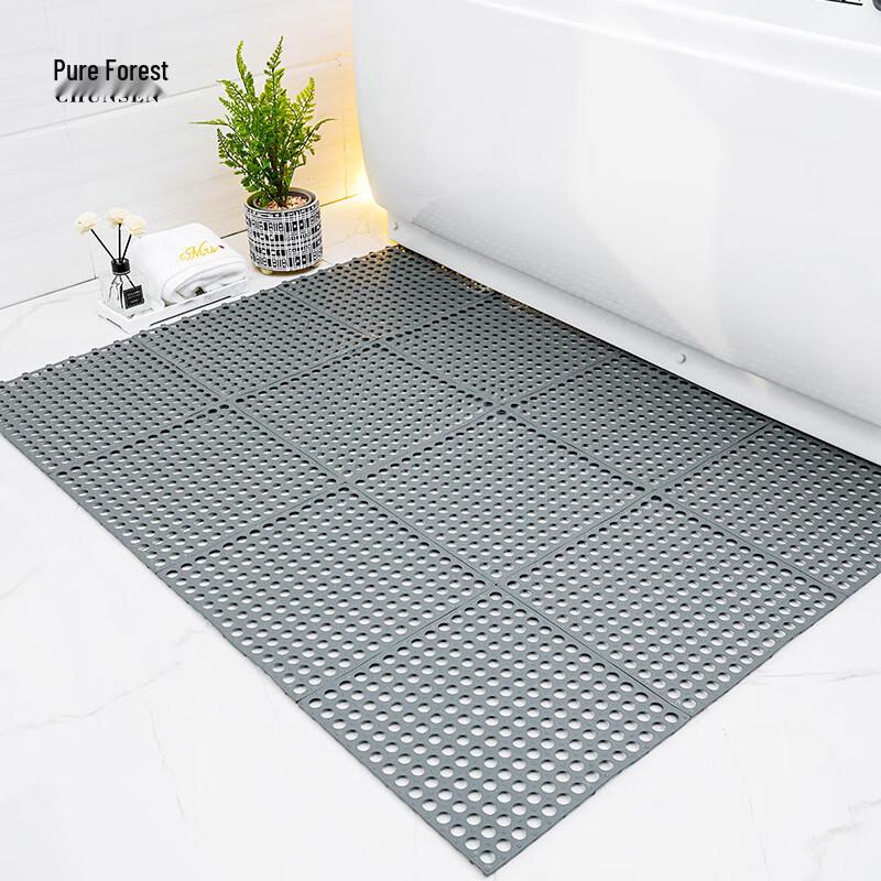 Modern PVC Non-Slip Bathroom Mat (10-Pack) 30x30x1cm