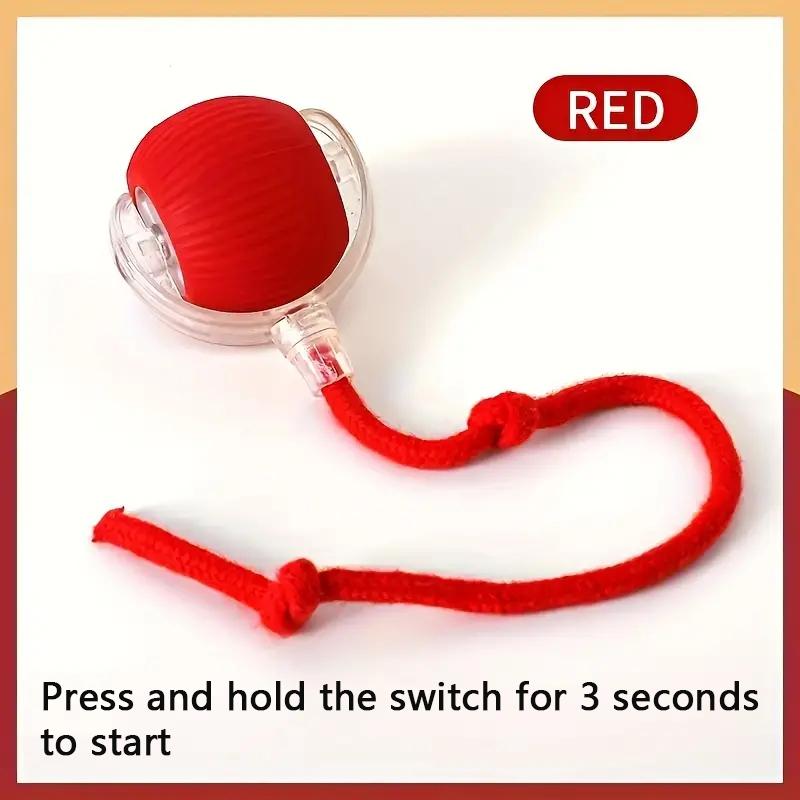 

New Automatic Electric Cat Ball Toy with Teaser Bird Interactive Rolling Ball Smart Sensor Rechargeable Pet Cat Toys красный