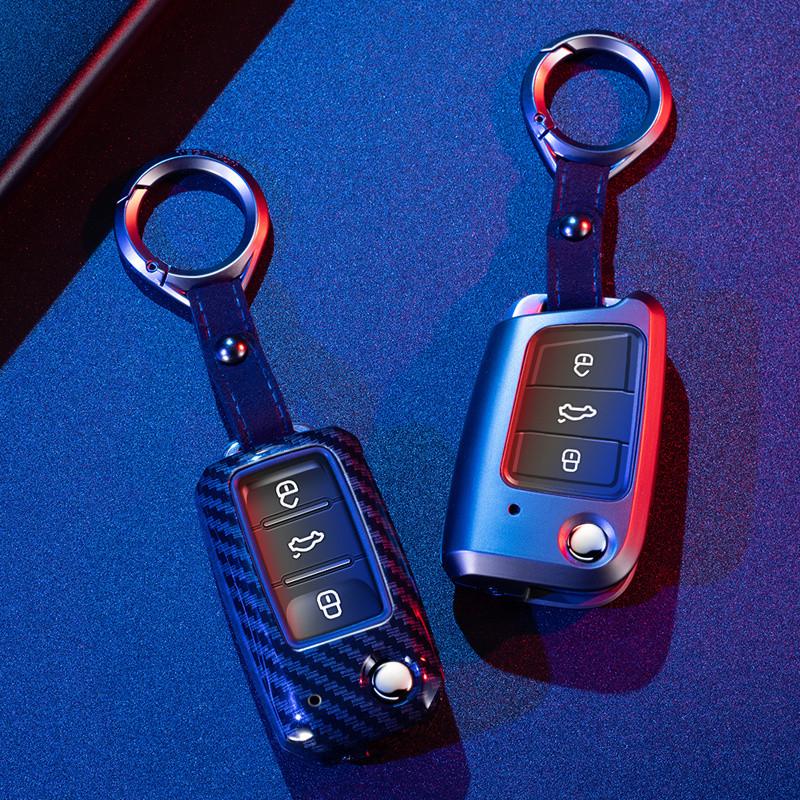 For VW Golf Tiguan Touran 2017 Skoda Octavia A7 RS New Passat Lavida POLO CC BORA Aerospace Zinc Alloy Key Cover Case