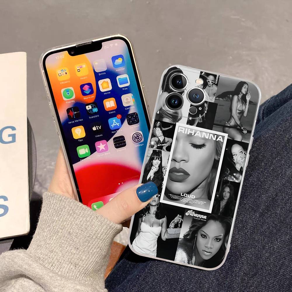 

Hot Singer R-RIHANNAS For IPhone 17 16 15 14 13 12 11 Pro Max Plus Transparent Soft TPU Phone Cover iPhone 17 Pro