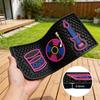Traditional Appearance elastomer Drink Rest Pad With Liquid footpaths Excellent For Dining exteriors And Portable utilizes 61 5x15 1cm Black