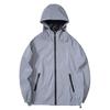 Hooded Fluorescent Men Windbreaker Casual Reflective Hip Hop Jacket Coat Male Clothing