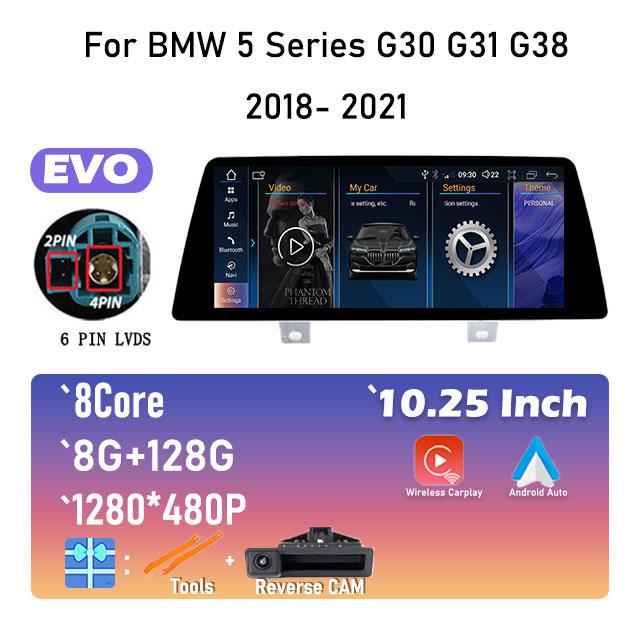 8 Core Android 14 Wireless Carplay For BMW 5 Series G30 G31 G38 2018- 2021 EVO System Car Multimedia Player Radio GPS Navigation