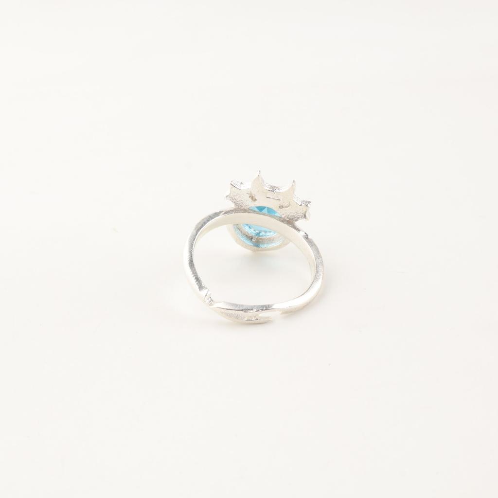Swiss Blue Topaz Gemstone 925 Sterling Silver Jewelry Handmade Ring Gift For Her RR-67-3