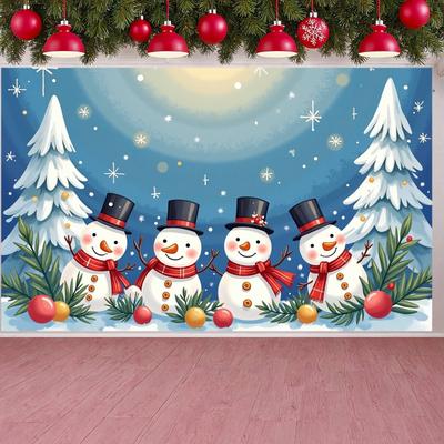 Banner de Inverno Cachecol Vermelho Banner de Feriado Banner de Cena de Natal Fundo Azul Para Decoração de Shopping Festa Festiva Reunião Familiar