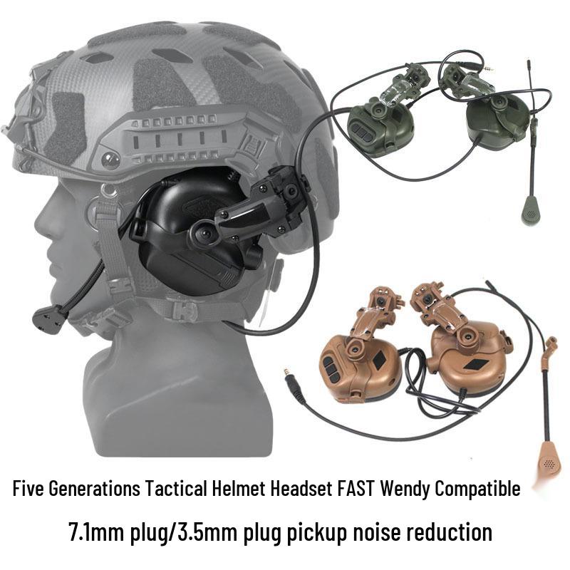 Cross-border C5 Tactical Headset with Noise Reduction, Helmet Rail Mount, and PTT Mobile Compatibility