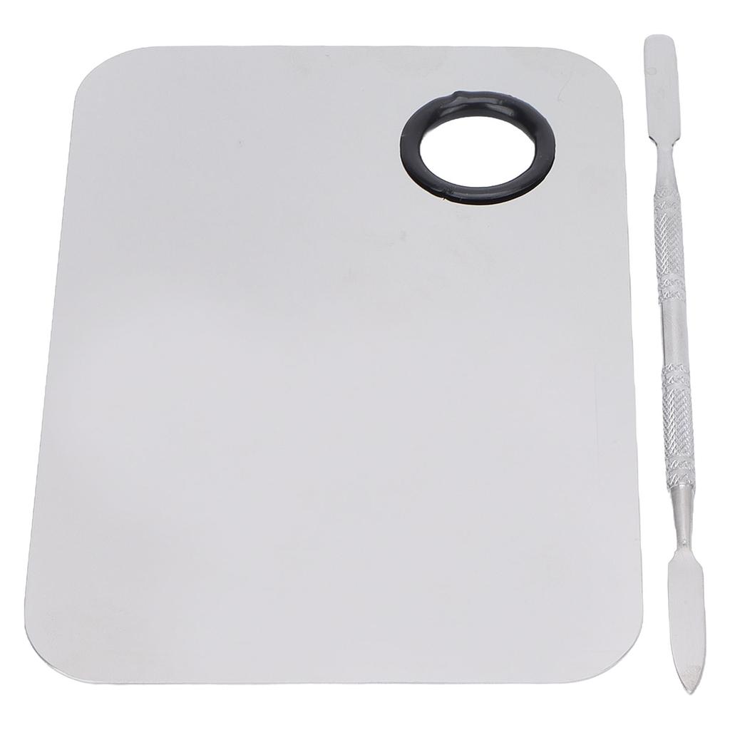 Paleta do mieszania ze stali nierdzewnej z łopatką Profesjonalny makijaż kosmetyczny Paleta do mieszania metali Nail Art
