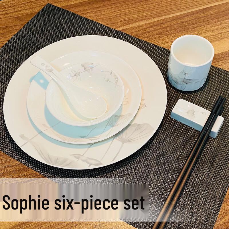 Chinese Ceramic Lotus Dining Set