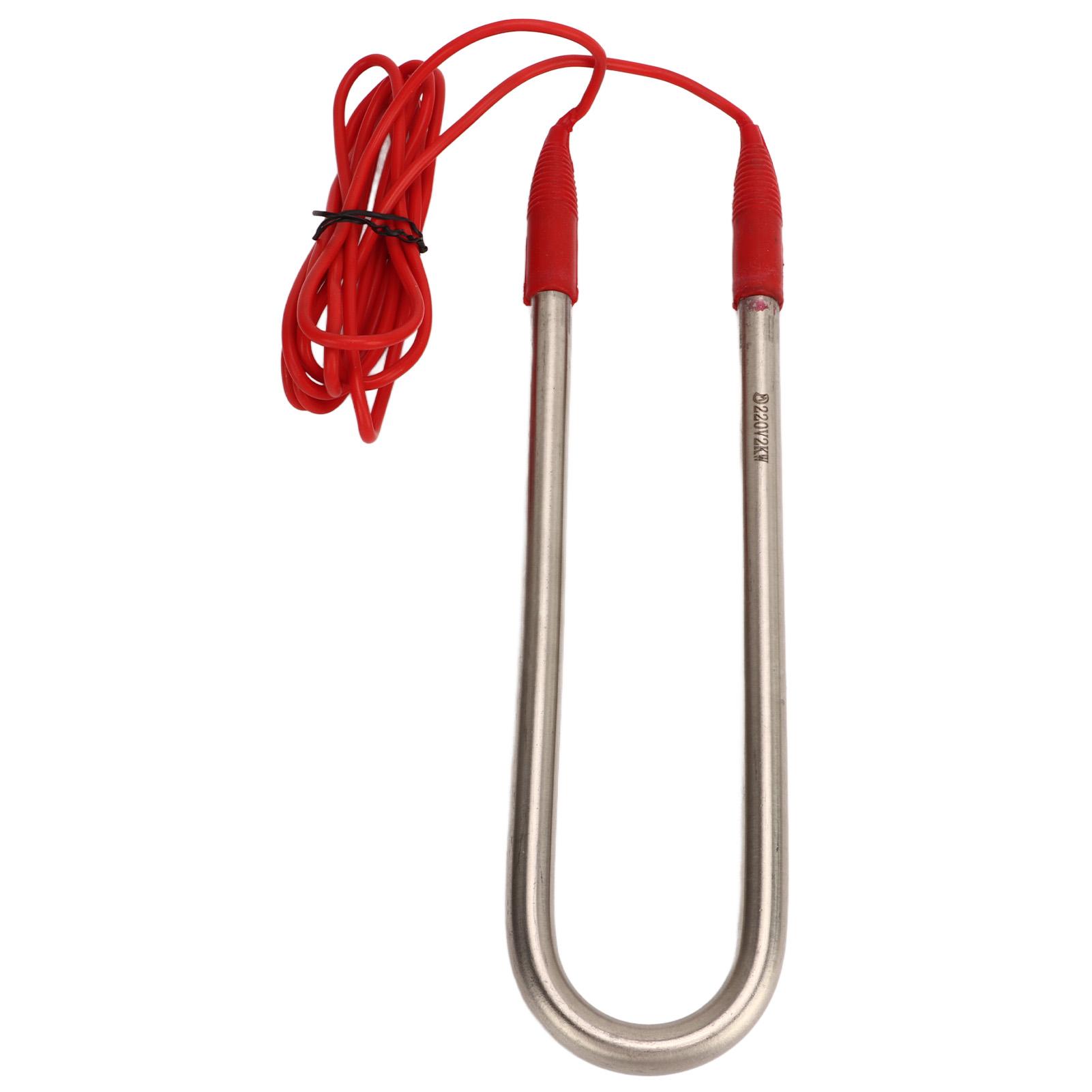 Submersible Electric Heating Rod High Power Stainless Steel Immersion Water Heater for Shower 2000W