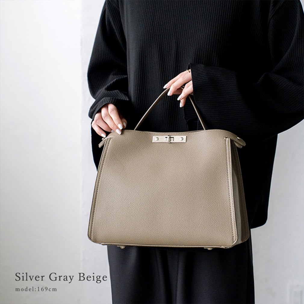 VITAFELICE One-Handle 2-Way Shoulder Bag (M) Women's inb-90028p (Silver Gray Beige)