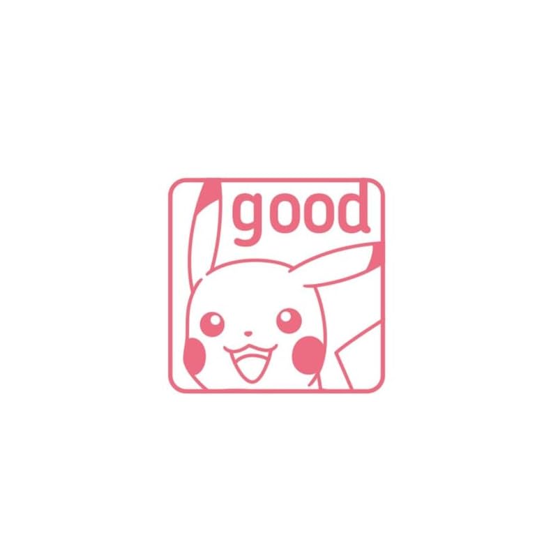 Kodomo No Kao Stamp - Pokémon One-Point Self-Inking Stamp - Pikachu / Good / Color: Coral Pink 2870-032