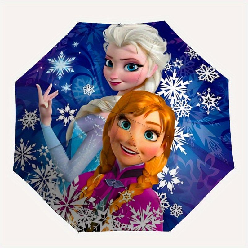 1pc Elsa and Anna Automatic Opening and Closing Umbrella - Lightweight 3-Fold Design, Suitable for Fans, Travel, Daily Use - Official Produc