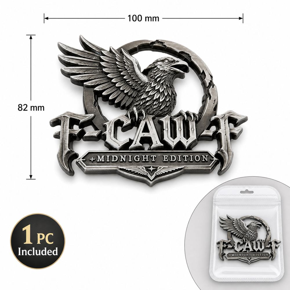 Raised 3D Relief Metal Car Badge Waterproof Raven Wing Car Sticker Car Emblem Car Rear Decoration