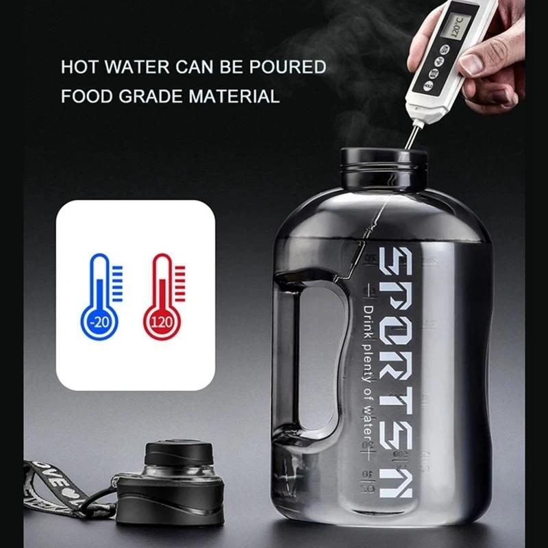 1.7L/2.7L/4L/5L Sports Water Bottle Fitness With Scale Gradient Kettle Outdoor Cycling Portable Water Kettle Men Drink Bottle