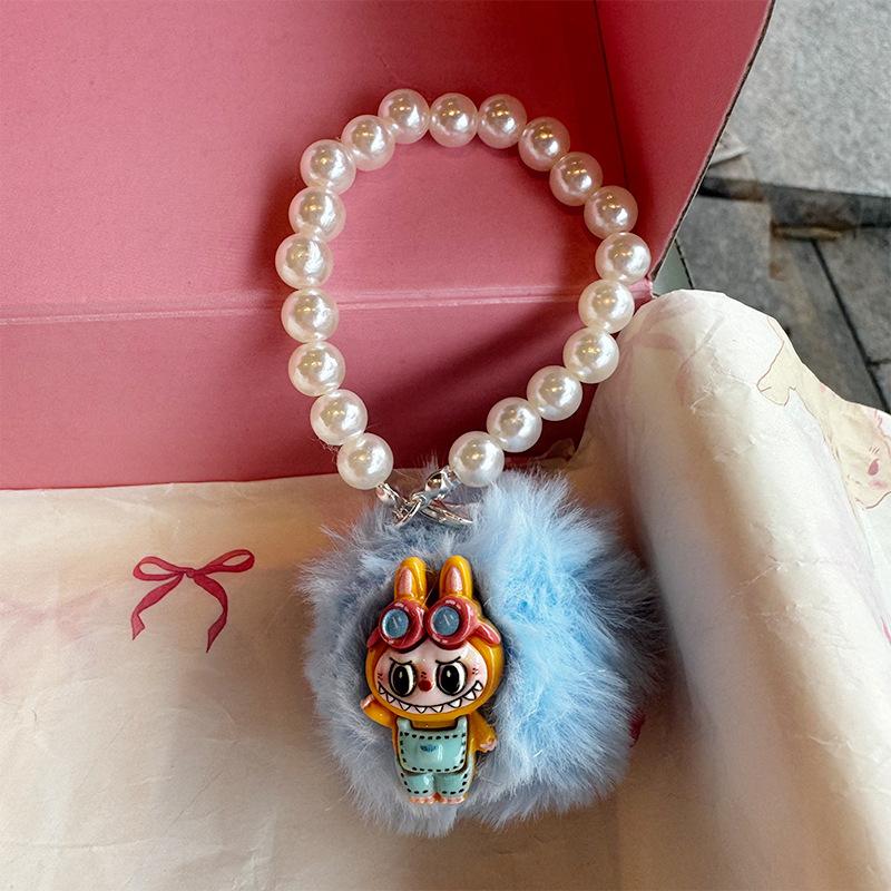

Soft Cute Hairball Bunny Cute Plush Doll Keychain Girl Girlfriend Cartoon Creative Bag Pendant Jewelry синий