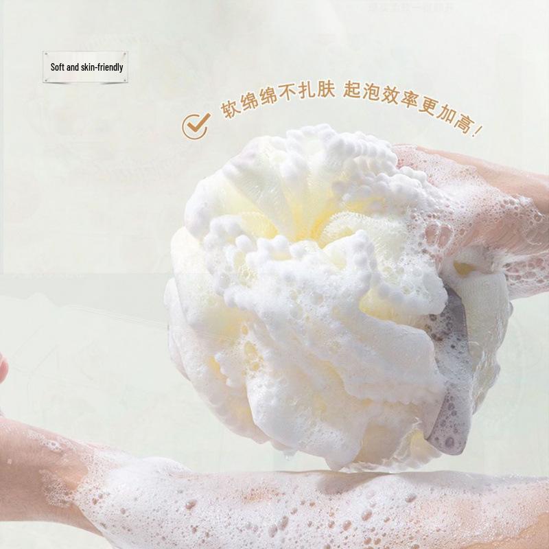 Durable Large Super Soft Bath Flower Ball - Non-Dispersing Foaming Net for Back Scrubbing