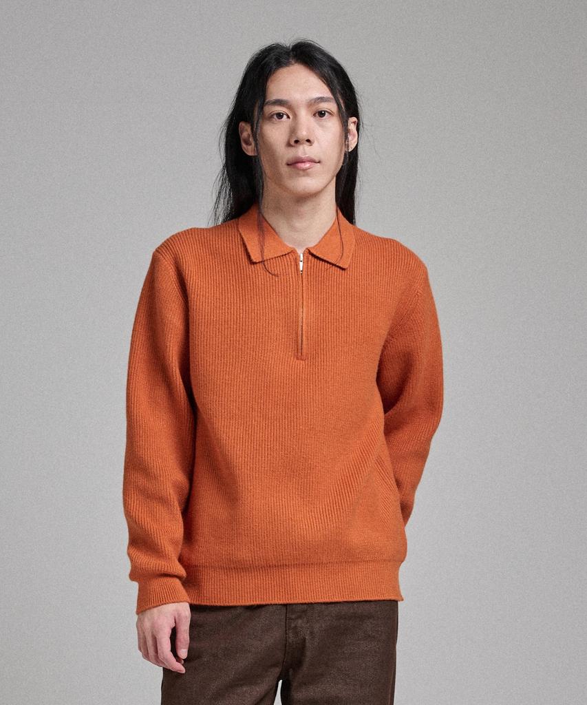 ANALOG MOOD Hazzi Half Zip Collar Knit (Orange)