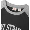 Levis Logo Print Simple Comfortable Raglan Long Sleeve T-Shirt Men Tops Charcoal Color-Block 002H5-0001