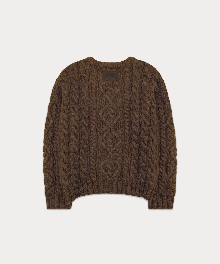 Sseomweeobeoteo Papa Wool Cable Knit - Brown