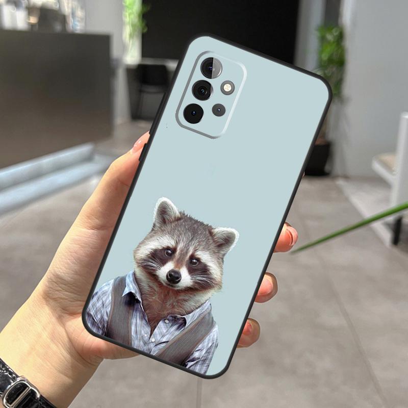 Cartoon Raccoon Case For Samsung Galaxy A32 A12 A22 A52 A35 A26 A16 A05 A55 A15 A54 A34 A14 A56 A36 A13 A53