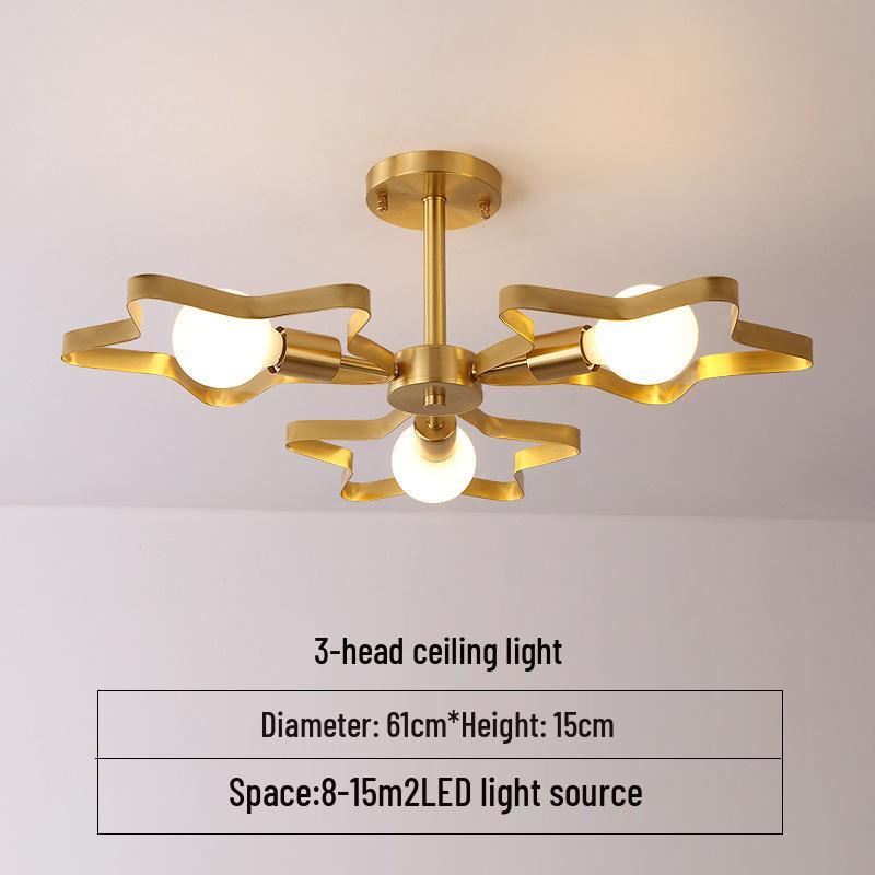 

Детский светильник-звезда - Медный пятиконечный потолочный светильник для теплой, романтичной спальни No Light Source