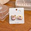 Summer Cartoon Cute Fruit Anthropomorphic Q Version Fun Girl Stud Earrings Peach Cow Flowers
