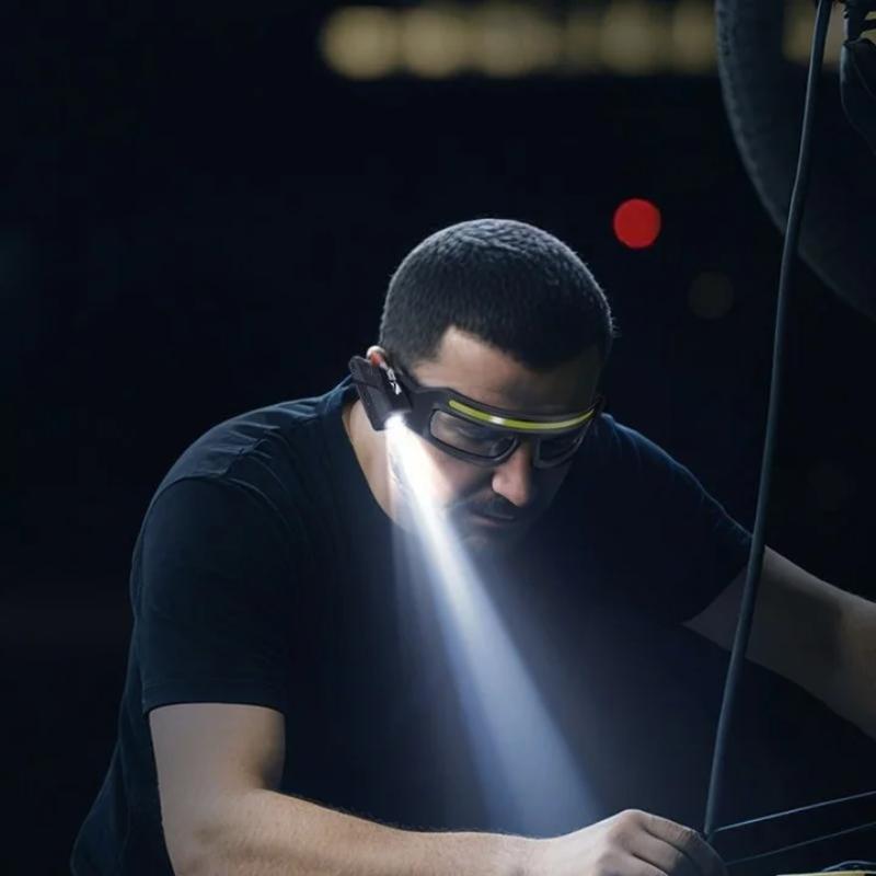 New Multifunctional Glasses Light With Type-C Charging, Warning Headlamp, Compact And Portable, Touch-Sensitive Headlamp