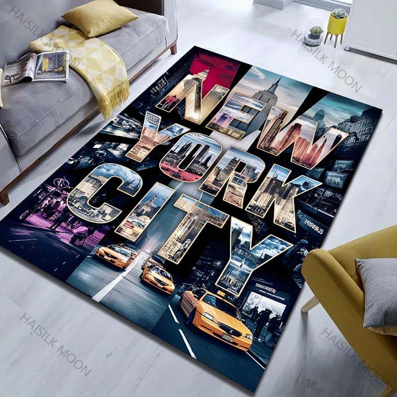 

Килим з арт-принтом Нью-Йорка для вітальні, спальні, приліжковий, під диван, килимок для підлоги, сучасний домашній декор, килим великого розміру 40x60cm (16x24in)