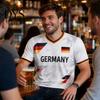 Camiseta de Animación de Fútbol 2026 para Hombre Alemania, Camiseta para Aficionados, Camiseta de Aficionado con Cuello en V Bandera Alemana, Camiseta Elegante con Símbolo para Camiseta Nacional de Fútbol