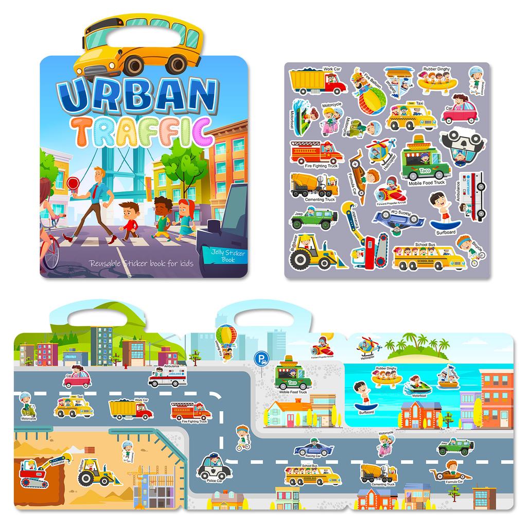 DIY Children's Handheld Jelly Sticker Book Can Be Repeatedly Pasted Focusing Puzzle Cultivation Scene Early Education Book