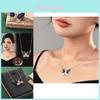 Trendy Titanium Steel Butterfly Necklace With Eye-catching Color Shifting Feature