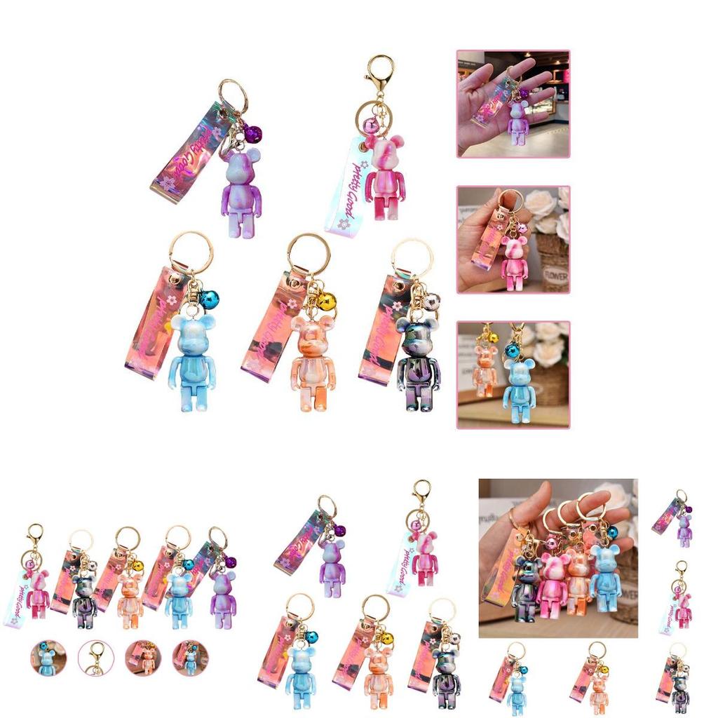 Adorable Acrylic Bear Keychain Car Pendant Gift For Family And Friends