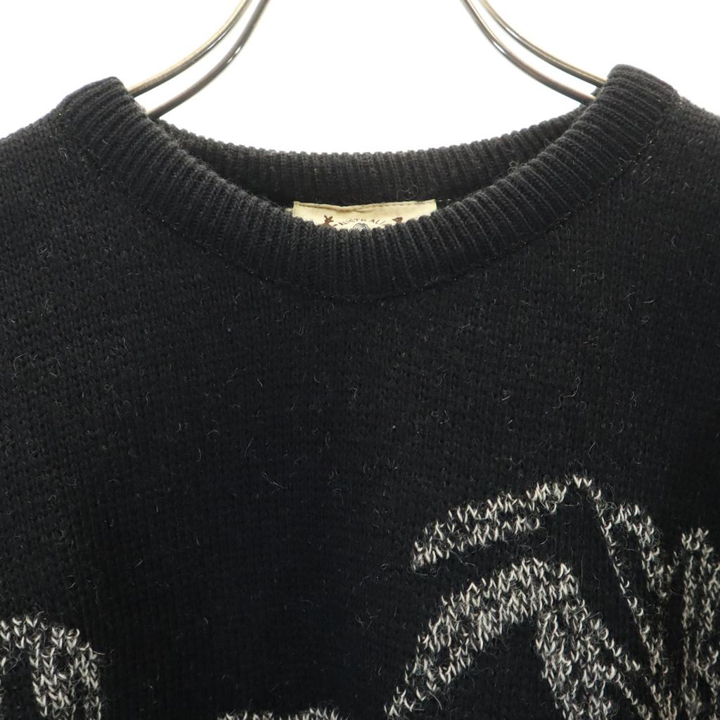 HYSPORT 80s 90s Old Long sleeve sweater 12 black Knitted Koala Men's Used