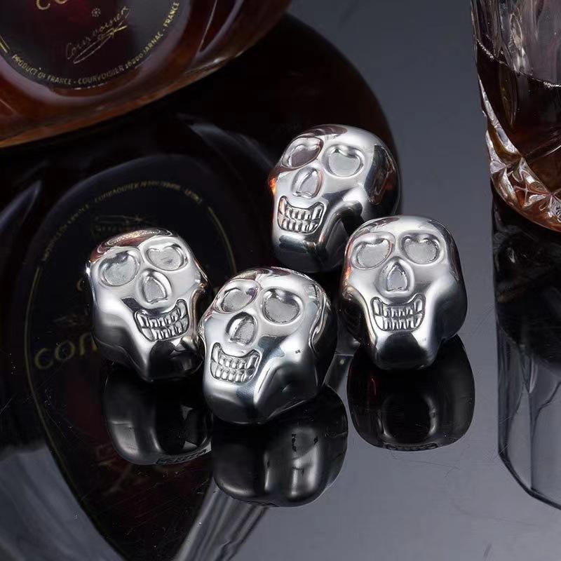 Skeleton 304 Stainless Steel Ice Cubes, Red Wine Ice Cubes, Whiskey Ice Cubes, Whiskey Red Wine Ice Tartar Stones