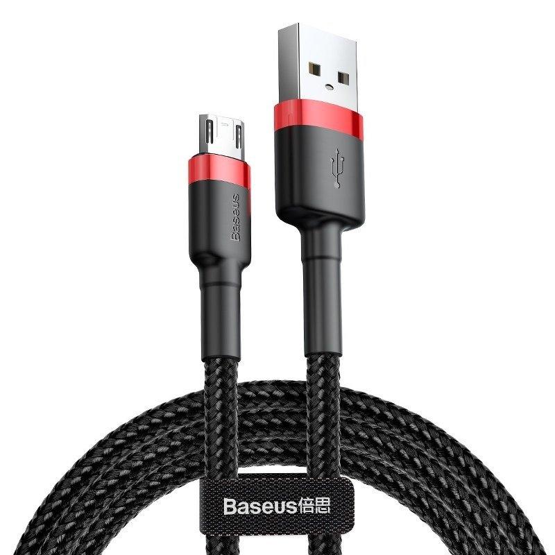 Baseus Cafule 2A 3M USB till Micro USB-kabel (Svart och rött)