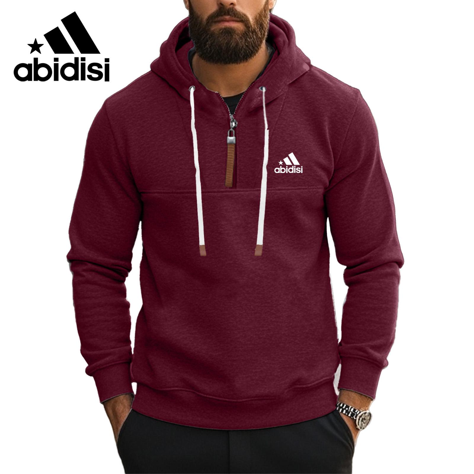 

Винно-красная толстовка с капюшоном осень-зима 2025 года, толстая повседневная куртка для мужчин, свободная толстовка с капюшоном, костюм-майка для мужчин L коричневый