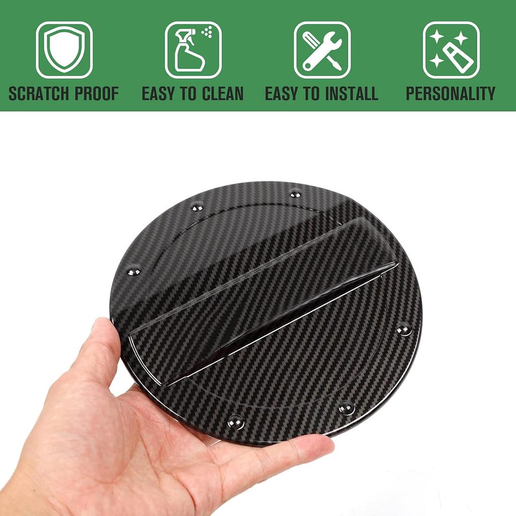 JeCar for Mustang Carbon Fiber Trim Accessories Fit for 2010-2014 Ford Mustang Fuel Door Cover Decoration Gas Cap Cover Trim (It Is Not A Gas Cap