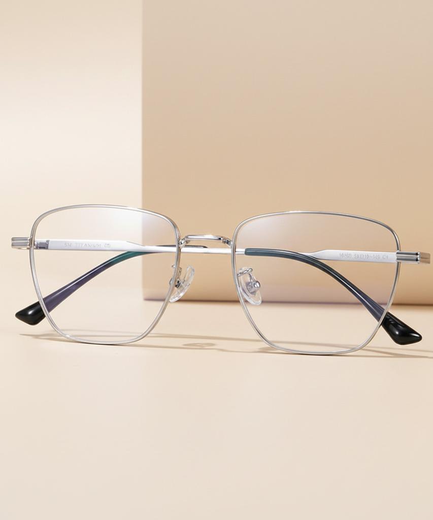 Lingkeonpeuleim Bv1015 Titanium Eyeglass Frame Silver