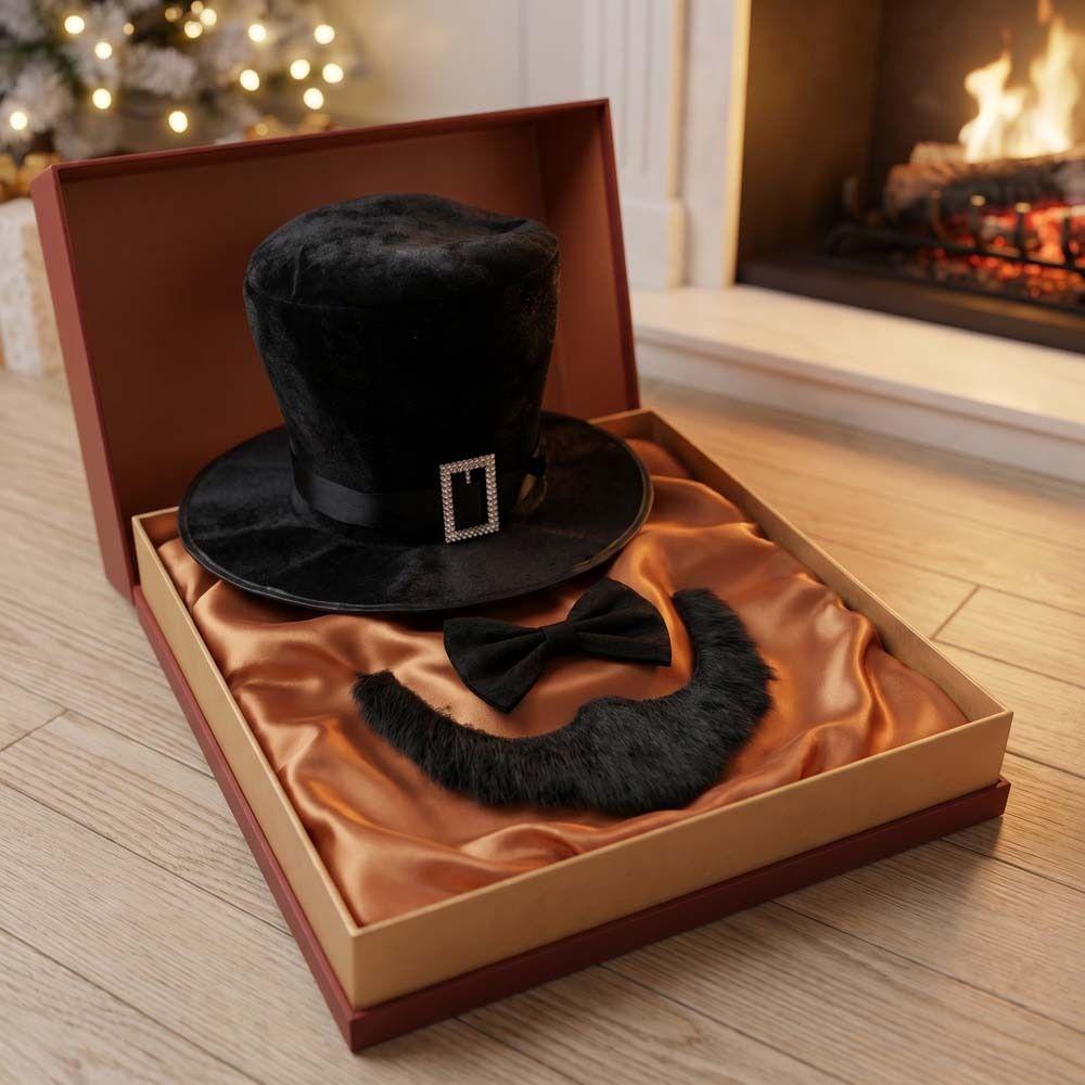 Adorable Formal Costume Hat Dress Up Black Magician Hat Cosplay Outfit Black Top Hat Theme Party