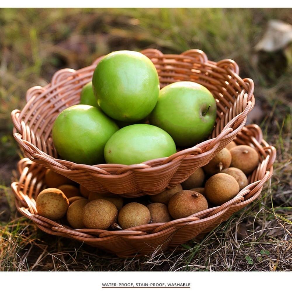 8 Styles Bread Fruit Vegetables Basket Household Rattan Basket Restaurant Serving Tabletop Display