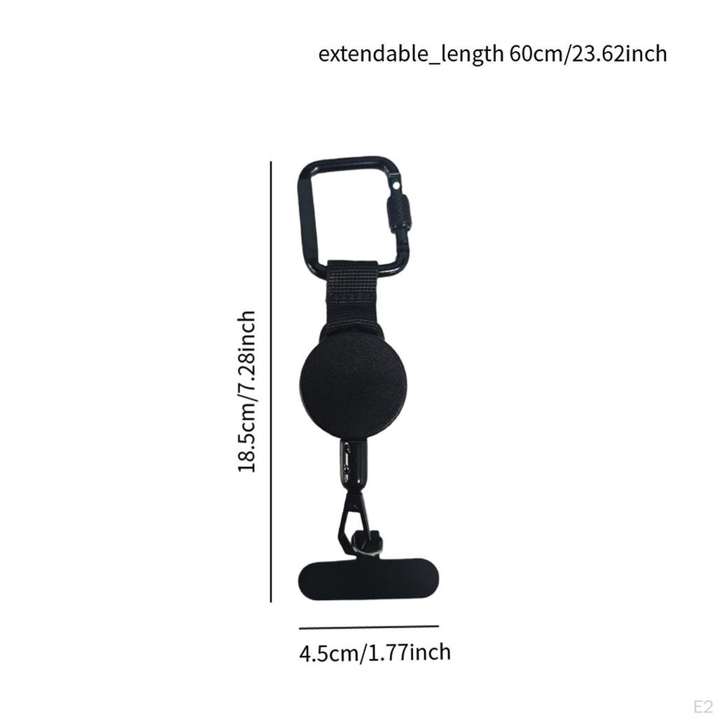 Retractable Keychain Heavy Duty Carabiner Extendable Multipurpose Lanyard Holder Keyring for Running