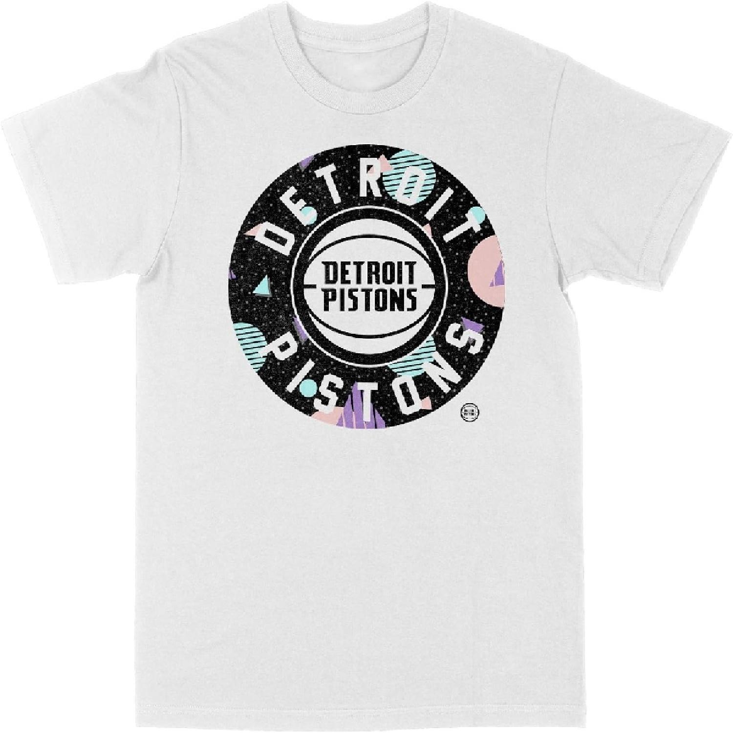 NBA Детройт Пистонс Ретро Формы Логотип Белая Футболка S белый