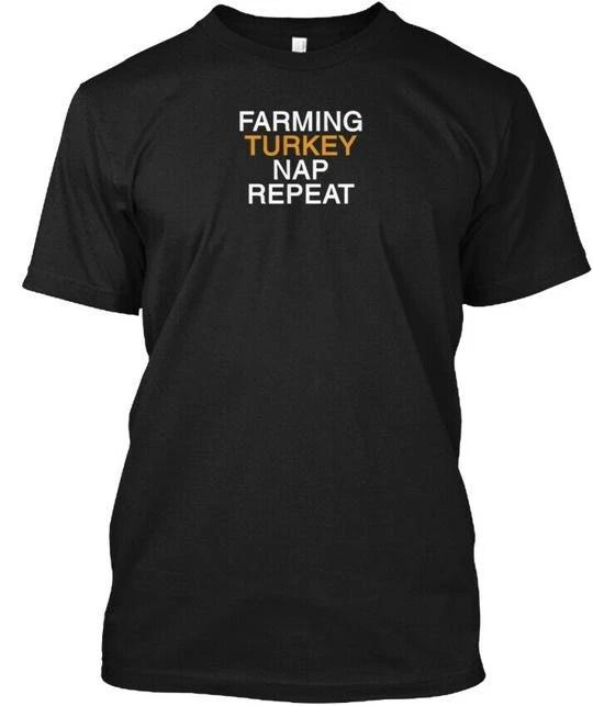 Funny Thanksgiving Holiday Farmingturkey T-Shirt Made in the USA Size S to 5XL L