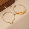 Versatile Gold-Plated Copper Beaded Bracelet with Lucky Beads and Wrap-Around No-Tie Design