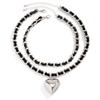 PuRui Trendy Kjærlighetshjerte Anheng Halskjede for Kvinner Lenkekjede Med PU-tau Sjarm Choker Zirkon På Halsen Damer Elegante Gaver